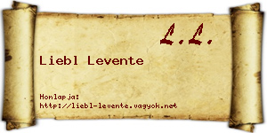 Liebl Levente névjegykártya